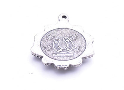 Buffalo Nickel Coin Pendant, filigree bezel, Antique Silver, Each