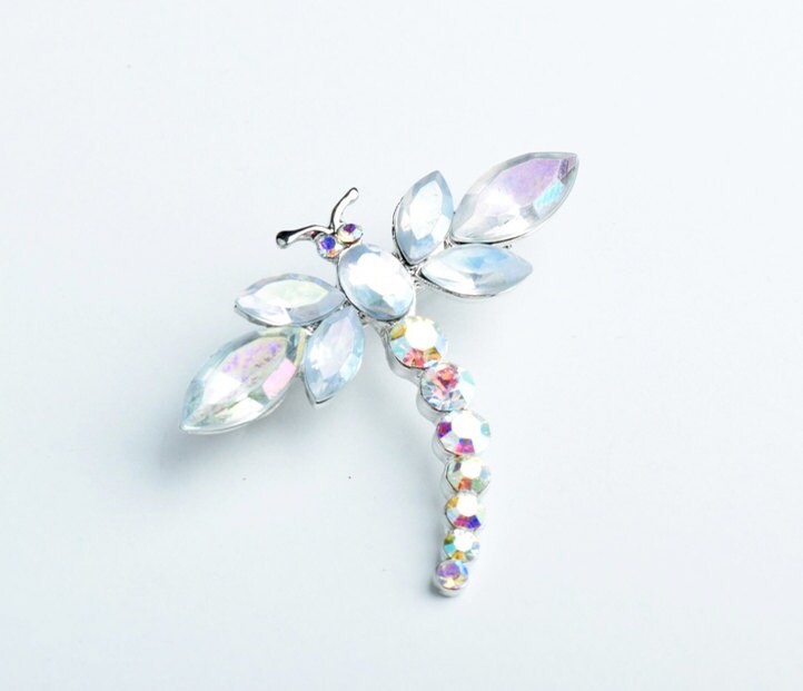 Crystal Dragonfly Brooch Pin Pendant, Each