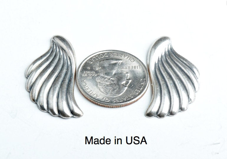 Vintage Angel WING, Classic Silver, 3 left and 3 right, pack of 6