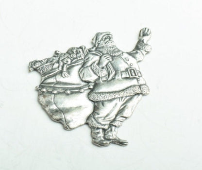 37x34mm Christmas Santa Claus Charm, antique gold or classic silver, pack of 6