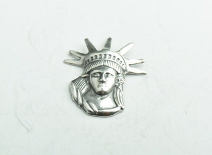 Statue of Liberty charm, USA made, antique silver, pack of 4