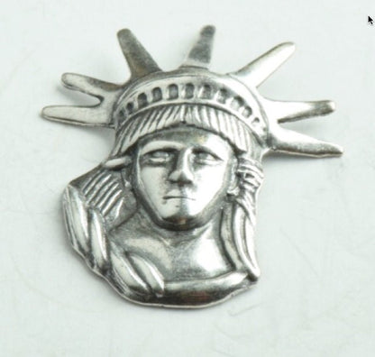 Statue of Liberty charm, USA made, antique silver, pack of 4