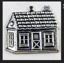 33x29mm Vintage House Cottage Charm, Antique Gold, Made in USA, Pack of 6,    5299