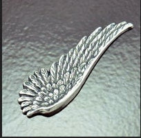 52mm Wing Charm, Angel, Bird or Fairy, 52mm, Right wing, Vintage Silver, Classic Silver, or Rustic finish, Made in USA, pack of 2