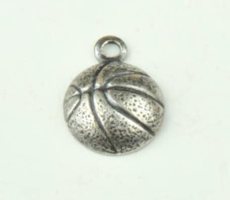Basketball Charm one sided, brass plated, sold in packages of 6 15144