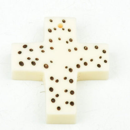 Bakelite Cross Pendant Ornament, 53mm, Yellow, White or Red, each