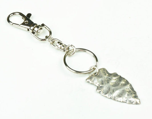 Arrowhead Keychain, antique silver, made in USA, each