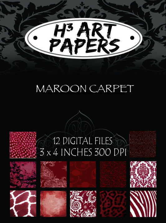 Maroon Carpet Collection Digital Patterns Graphic Images for Jewelry Making and Scrapbooking