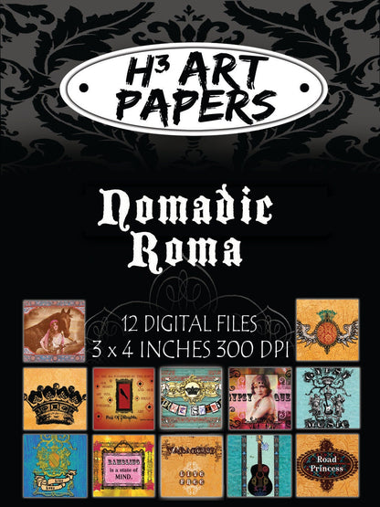 Nomadic Roma Clip Art Collection Digital Patterns for Jewelry Making and Scrapbooking