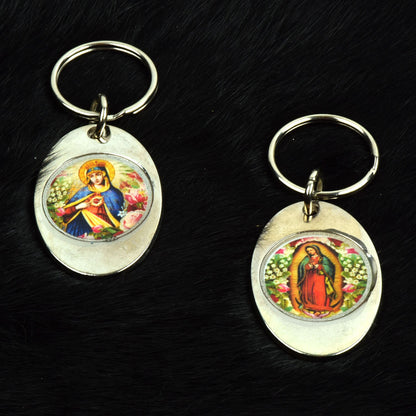 48mm Bezel Keychain Finding, add  your own art work for Personalized Keychains, silver, 6 each