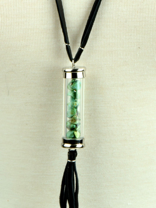 Turquoise Stones Pendant in glass vial, each