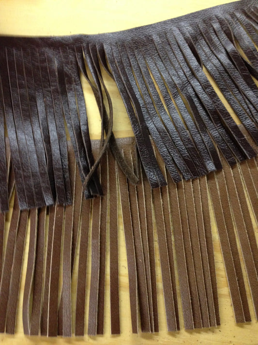 Leather Fringe for tassels, embellishment of purses, jackets or other accessories, Brown, Black, Pink, Green, Orange, sold by foot