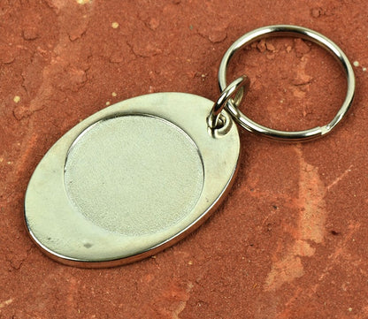 48mm Bezel Keychain Finding, add  your own art work for Personalized Keychains, silver, 6 each