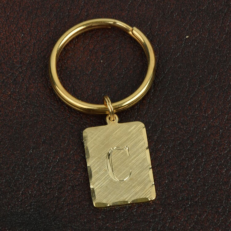 Keychain Initial Gold plated, sold by Initial  23mm x 17mm 1 each