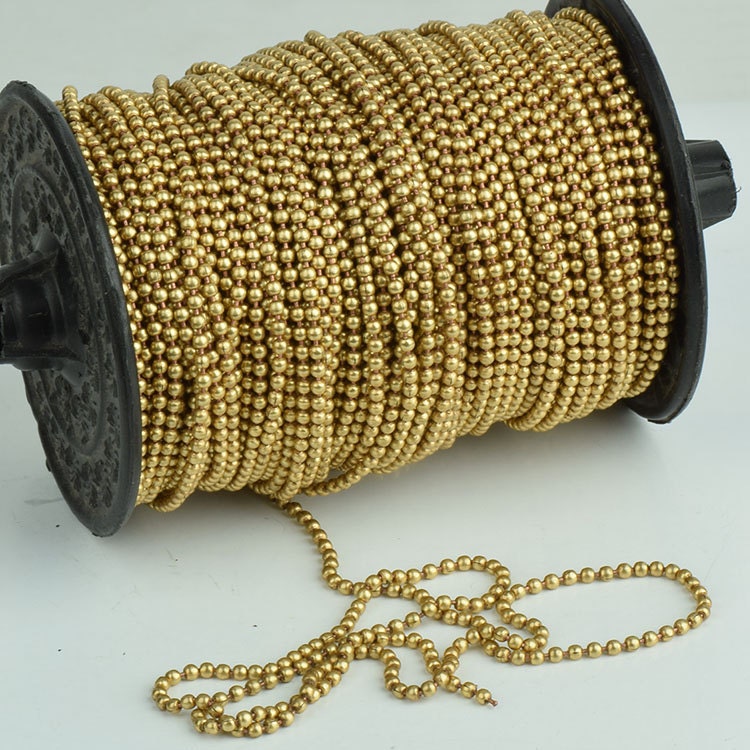 Brass Gold Ball Chain with 20 connectors clasps, Size 2.5 mm, 31 meters per spool (101 feet), 1 spool