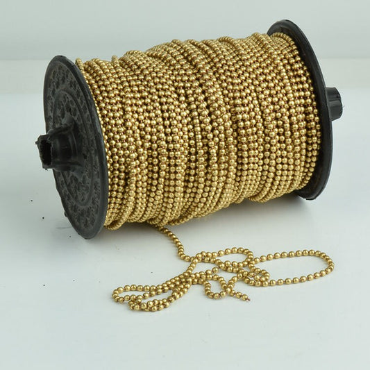 2mm Brass Ball Chain with 20 connector clasp, 31 (101 feet) meter spool, each