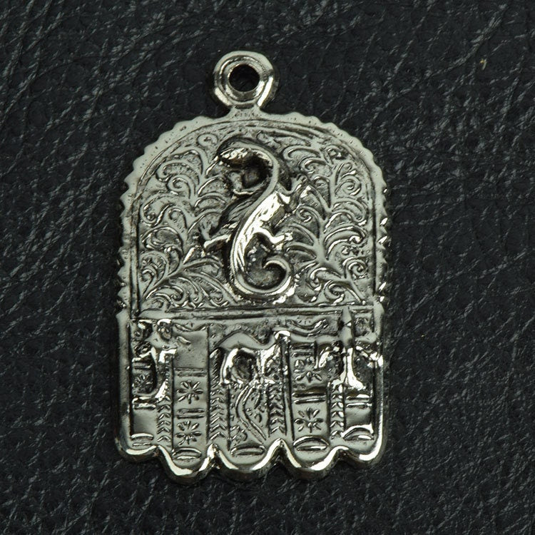 Hand of Fatima charm, Antique Silver  with ring on top, pack of 6