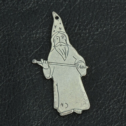 Wizard Charm, Classic Silver or Antique Gold, Made in USA, Pack of 2