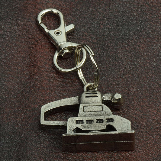 Electric Sander Keychain, silver plate over zinc cast, each