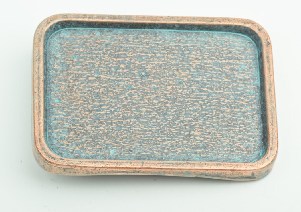 Belt Buckle Rectangle Green Patina finish, BU121GP