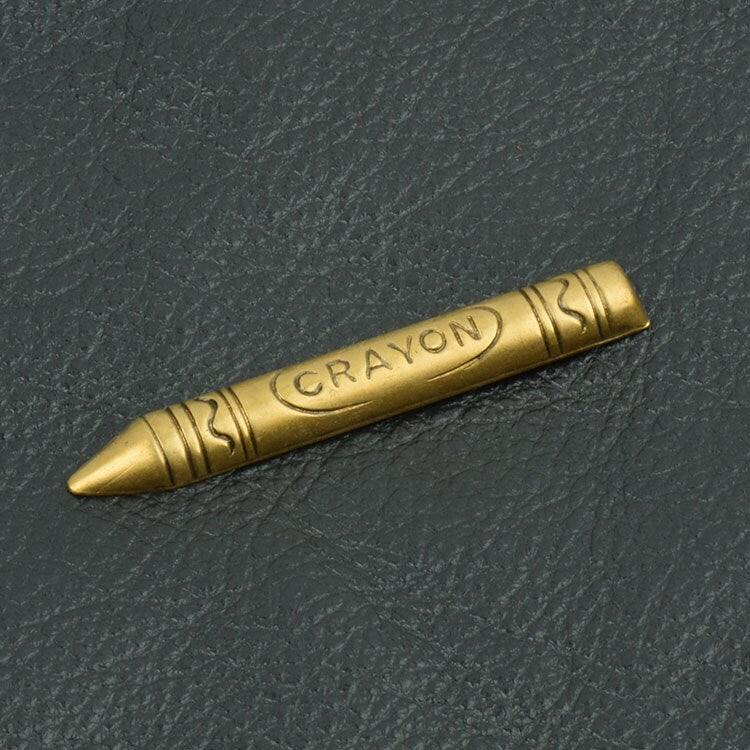 53mm Crayon Charm, antique gold or antique silver, made in USA, pack of 6