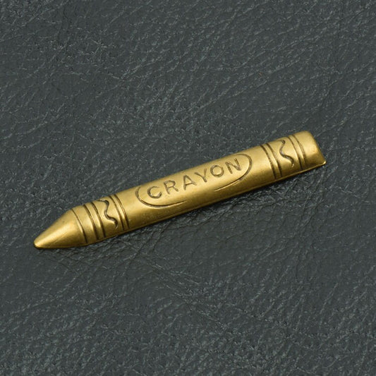 53mm Crayon Charm, antique gold or antique silver, made in USA, pack of 6