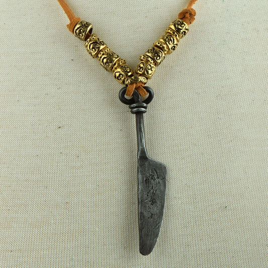 Middle Earth/Westeros Forged Steel Knife and Brass Necklace, each