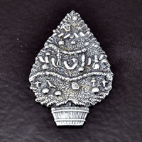 40x21mm Classic Silver Christmas Tree Charm, pk/6