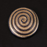 26mm Black & Gold Swirl Domed Flatback, pk/6