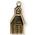 25x13mm Burnished Gold Schoolhouse Charm, pk/6