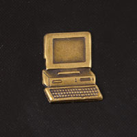 Computer Charm, Vintage Brass, pk/6