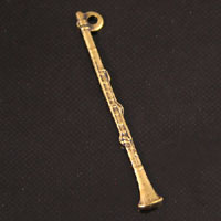 26mm Clarinet Charm, Vintage Gold, Pack of 6
