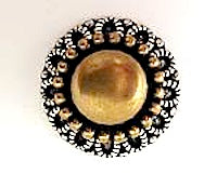 38mm Round Flower Vintage Button, Classic Silver, each