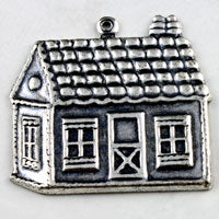 33x29mm Classic Silver Cottage Charm  pk/6