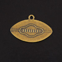18mm Football Charm, Antique Gold, pack of 6