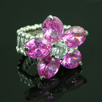 30mm(1.19in) Pink Crystal Flower Ring