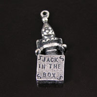 32x12mm Jack in the Box Charm, Classic Silver, pk/6