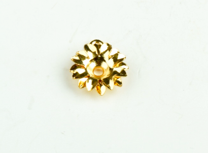 Flower Drop Charm, Bright Gold, pk/6