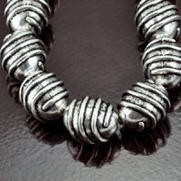 Antique Silver Tone Oval Beads, Raised Swirl Design, Barrel Beads for Jewelry Making, Western Boho Craft Supplies