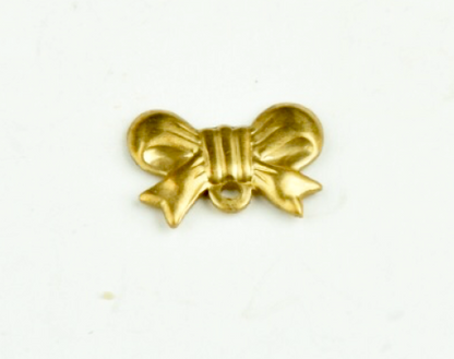 10x7mm Christmas Bow Charm, w/loop  pk/6