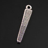 26x5mm Comb Charm, Classic Silver, pk/6