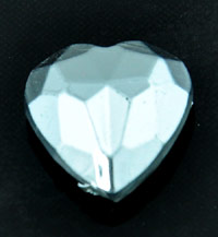 15x14mm 3-D Clear Acrylic Faceted Heart Stone, pack of 12