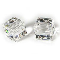 Swarovski Crystal 12mm Square Beads, Crystal AB, EACH