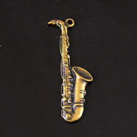 27mm Saxophone Charm, Vintage Brass, pk/6