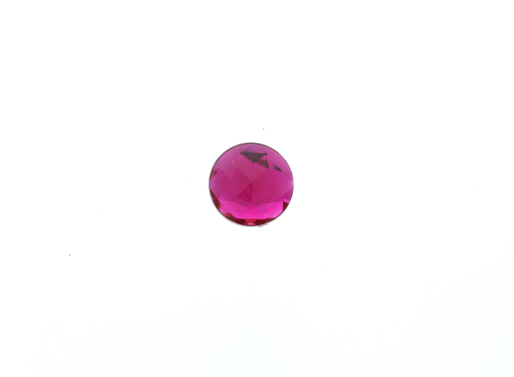 22mm Acrylic Flatback Faceted Round Stone, Fuchsia, pack of 12