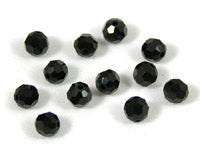 Swarovski Crystal 4mm Round Faceted, Jet, Pkg/12