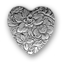 15x15mm Classic Silver Finish Heart with Flowers Charm