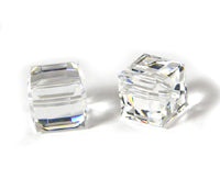 Swarovski Crystal 8mm Square Beads, Crystal, pack of 2