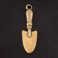 22x7mm Garden Shovel Charm, Vintage Brass, pk/6