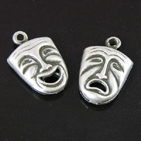 14x10mm Faces of Comedy-n-Tragedy Charm, Classic Silver, pk/6